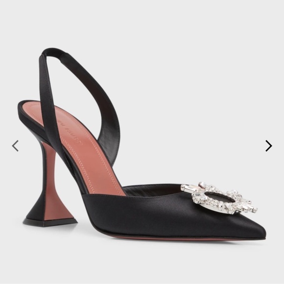 AMINA MUADDI begum satin crystal sling black pumps size 41 - Picture 9 of 15